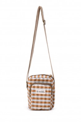La Matilda - Pochette bandoulière téléphone Gingham Mostaza M143-96