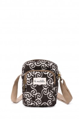 La Matilda - Pochette bandoulière téléphone Marrón Hilo Plata M143-101