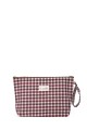 La Matilda - Large textile pouch makeup bag Gingham Rojo-Negro M115-98