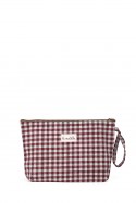 La Matilda - Large textile pouch makeup bag Gingham Rojo-Negro M115-98