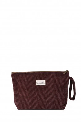 La Matilda - Grande Pochette trousse maquillage textile Espiga Marrón M115-100
