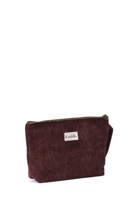 La Matilda - Grande Pochette trousse maquillage textile Espiga Marrón M115-100