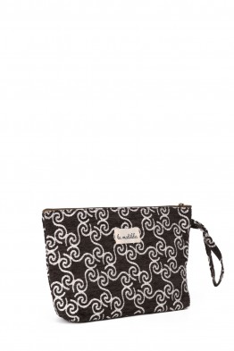 La Matilda - Grande Pochette trousse maquillage textile Marrón Hilo Plata M115-101