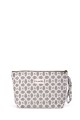 La Matilda - Large textile pouch makeup bag Marrón Gris Hilo Plata M115-102