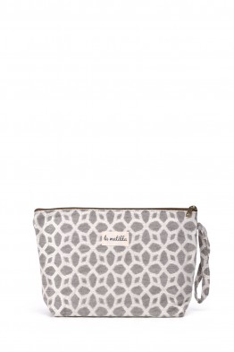 La Matilda - Grande Pochette trousse maquillage textile Gris Hilo Plata M115-102