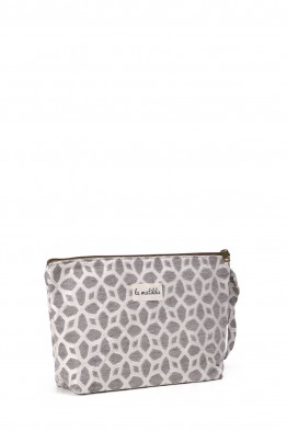 La Matilda - Grande Pochette trousse maquillage textile Gris Hilo Plata M115-102