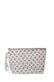 La Matilda - Large textile pouch makeup bag Marrón Gris Hilo Plata M115-102