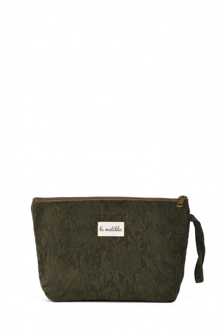 La Matilda - Large textile pouch makeup bag M115-FE-VERT