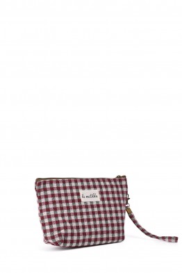 La Matilda - Pochette trousse maquillage textile Gingham Rojo-Negro M101-98