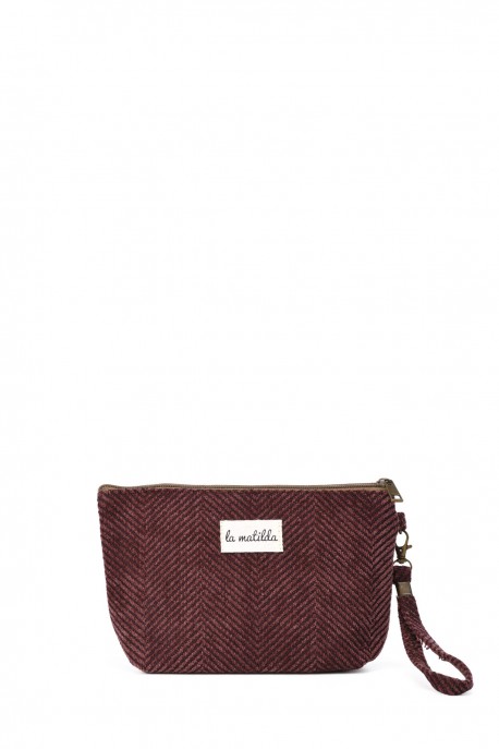 La Matilda - textile pouch makeup bag Espiga Marrón M101-100