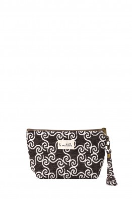 La Matilda - Pochette trousse maquillage textile Marrón Hilo Plata M101-101