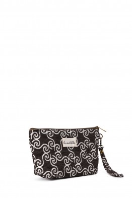 La Matilda - Pochette trousse maquillage textile Marrón Hilo Plata M101-101