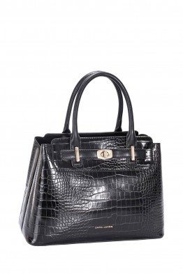 CM8262 David Jones Croc Trapezoid Handbag