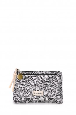 La Matilda - Pochette porte-monnaie en coton Hojas Negro M130-79
