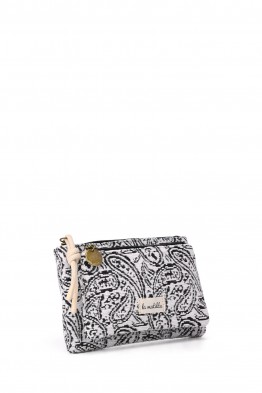 La Matilda - Pochette porte-monnaie en coton Hojas Negro M130-79