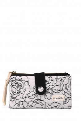 La Matilda - Portefeuille porte-monnaie en coton Rosa Negra M123-89