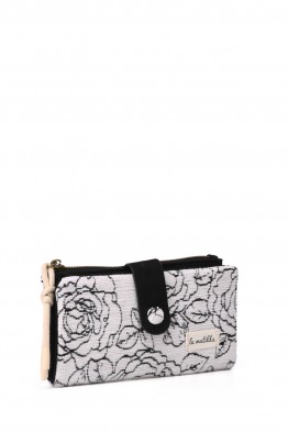 La Matilda - Portefeuille porte-monnaie en coton Rosa Negra M123-89