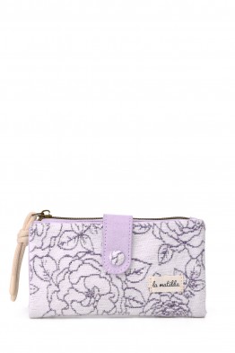 La Matilda - Portefeuille porte-monnaie en coton Rosa Violeta M123-90