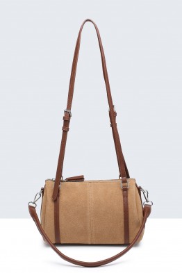 20034-BV Sac Bandoulière Polochon effet nubuck