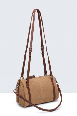 20034-BV Nubuck-effect duffel shoulder bag