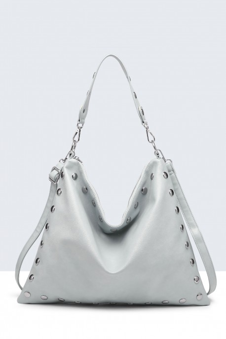 28953-BV Sac épaule hobo Clouté : couleur:Bleu claire (L.Blue)