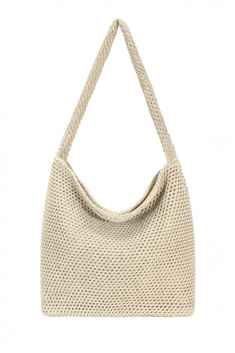 CM8483 David Jones Braided Hobo Shoulder Bag : colour:Champagne