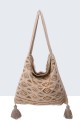 S9528-3-BV Bohemian-style linen shoulder hobo bag with sequins