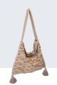 S9528-3-BV Bohemian-style linen shoulder hobo bag with sequins