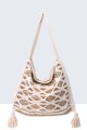 S9528-3-BV Bohemian-style linen shoulder hobo bag with sequins