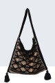 S9528-3-BV Bohemian-style linen shoulder hobo bag with sequins