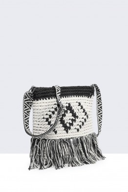 8827-BV Sac bandoulière en textile crocheté