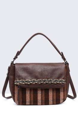 Synthetic handbag with flap 5137-BV