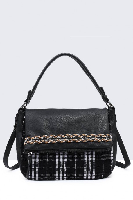 Synthetic handbag with flap 5137-BV