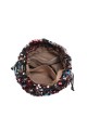 28562-BV Sequin feather shoulder bag in purse/bucket shape