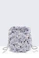 28562-BV Sequin feather shoulder bag in purse/bucket shape
