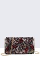 28565-BV Sequin feather crossbody clutch bag