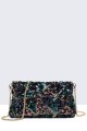 28565-BV Sac Pochette Bandoulière à plume paillette