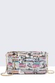 28565-BV Sequin feather crossbody clutch bag