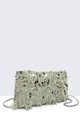 28565-BV Sequin feather crossbody clutch bag