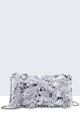 28565-BV Sequin feather crossbody clutch bag
