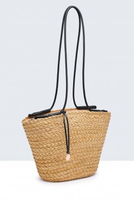 9227-BV Woven plant shoulder basket bag