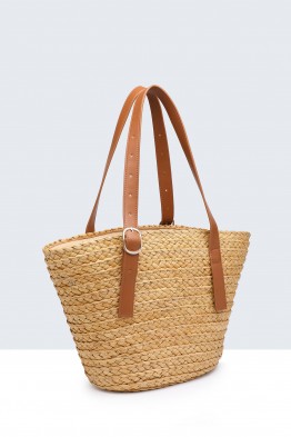 9228-BV Woven plant basket handbag