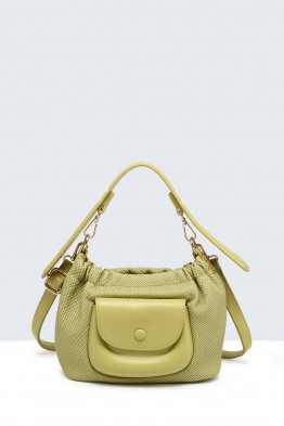 16207-BV Sac à main bourse en PU effet toile