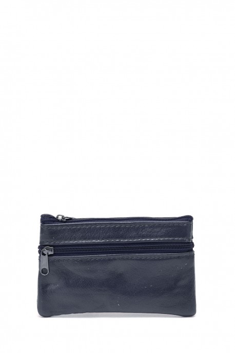 KJ7316A Split leather purse : colour:Navy