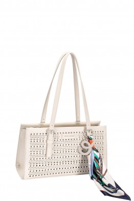CM8417 David Jones Perforated Pattern Duffel Shoulder Bag