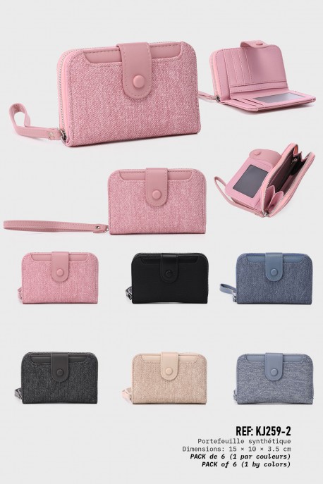 KJ259-2 Kenny Jones synthétique Wallet : colour:Pack of 6