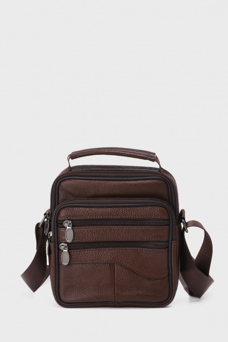 Sacoche reporter en croûte de cuir KJ7811 : couleur:Marron (Brown)