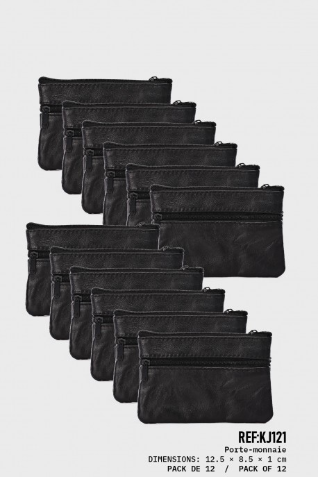 KJ121 Porte-monnaie en cuir pack de 12 pcs