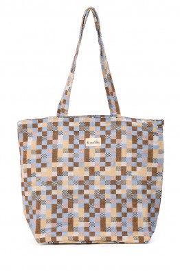 La Matilda - Big Tote Bag Cuadros Tostado M105-107