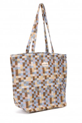 La Matilda - Big Tote Bag Cuadros Tostado M105-107